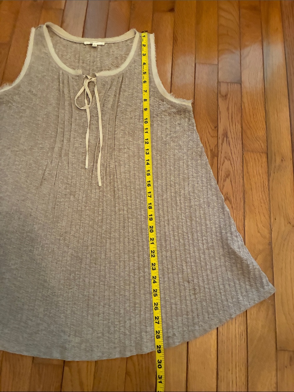 Mystree Taupe & Brown Sheer Tie-Front Tank Top - Picture 12 of 13